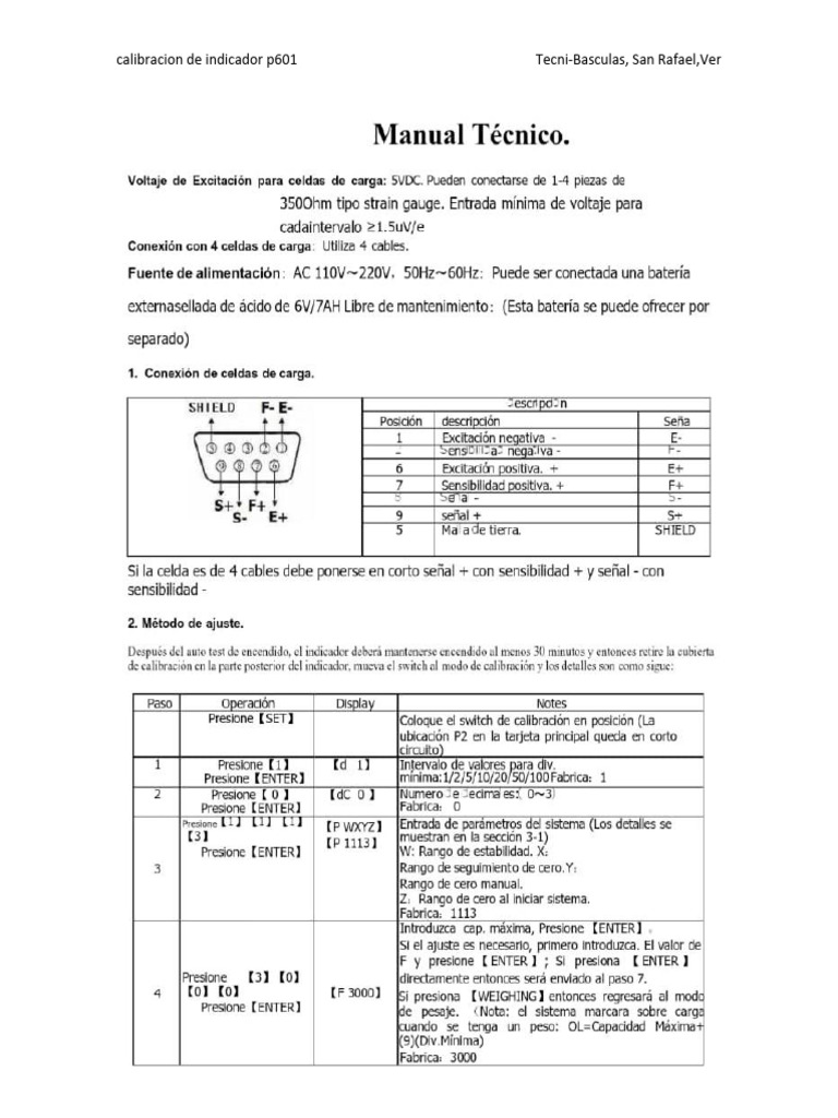 Calibracion de Indicador p601 | PDF