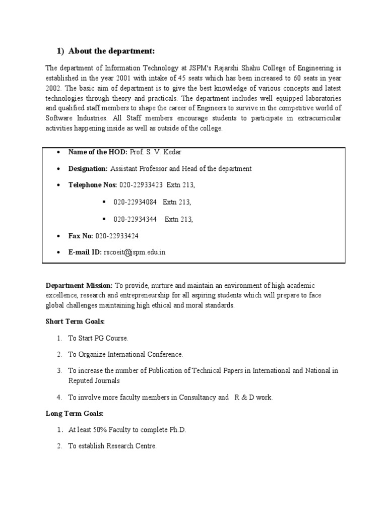 Information Technology Department Overview | PDF | Engineering ...