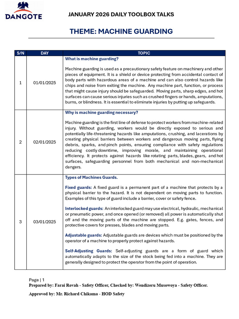 01 - January 2026 Toolbox Topics | PDF | Occupational Safety And Health ...