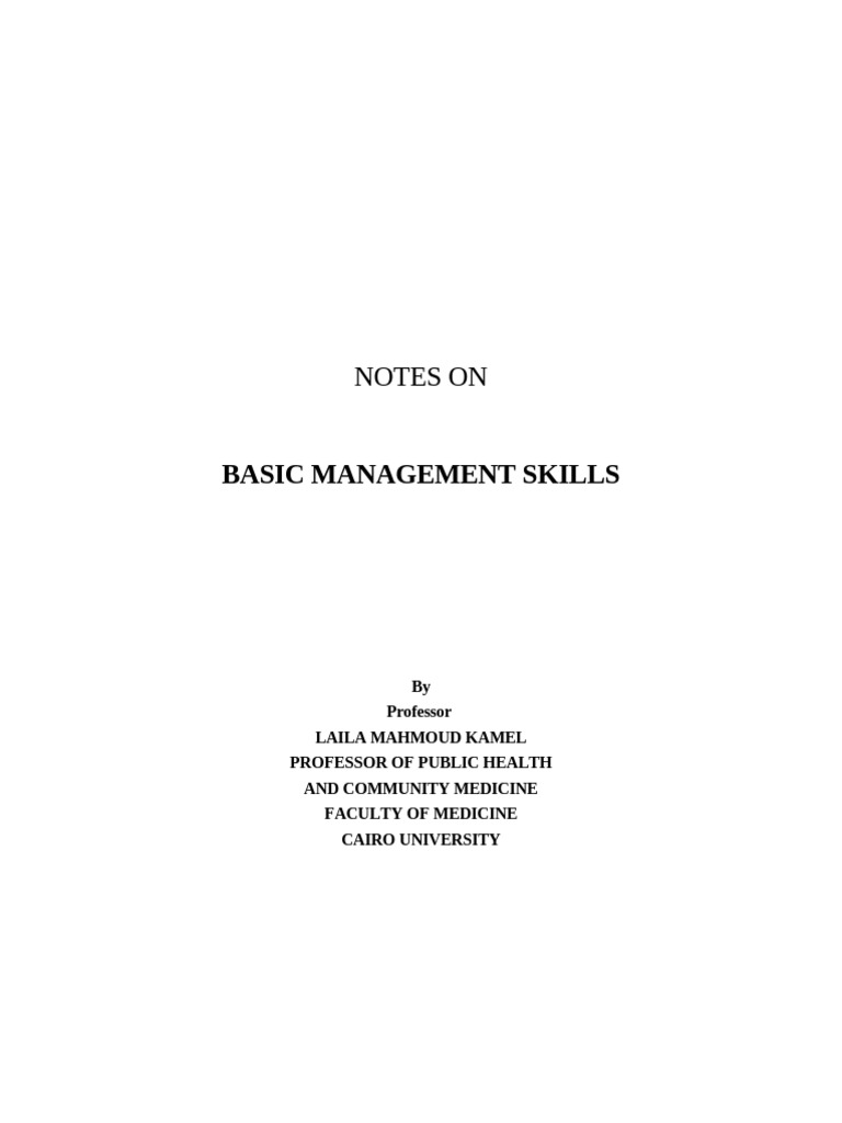 Basic Management Skills | PDF | Leadership | Budget