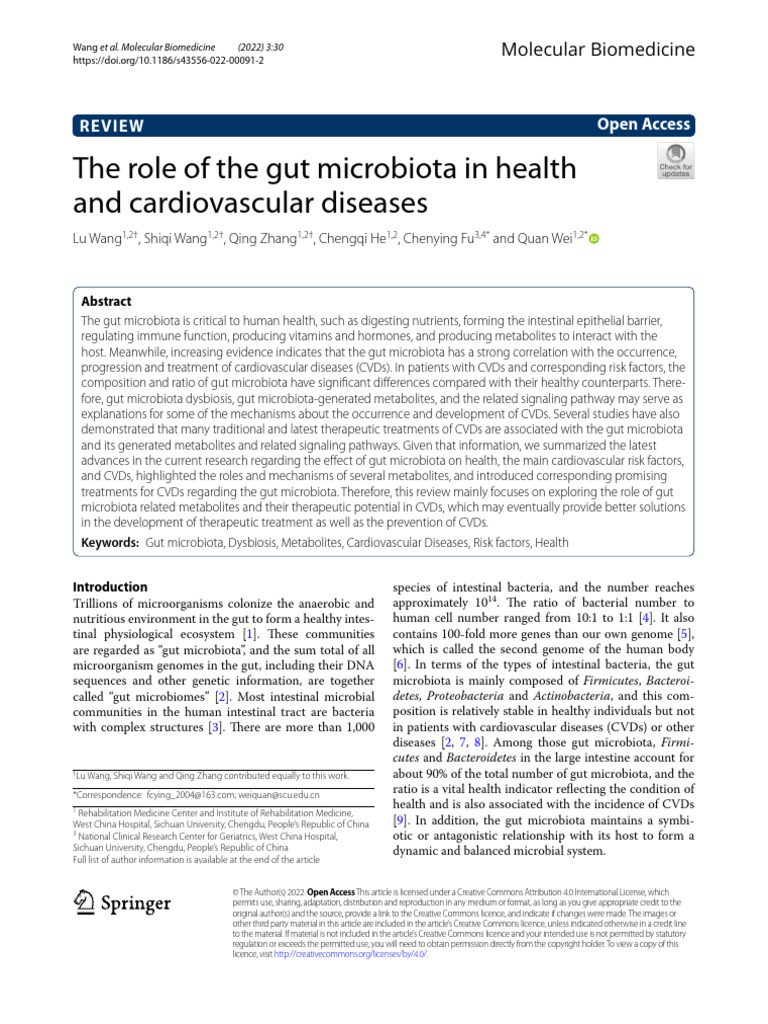 The Role of The Gut Microbiota in Health | PDF | Gastrointestinal Tract ...