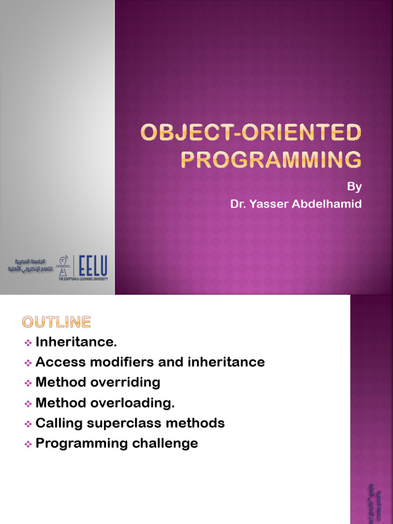 EELU OOP Week3 Inheritance | PDF | Inheritance (Object Oriented ...