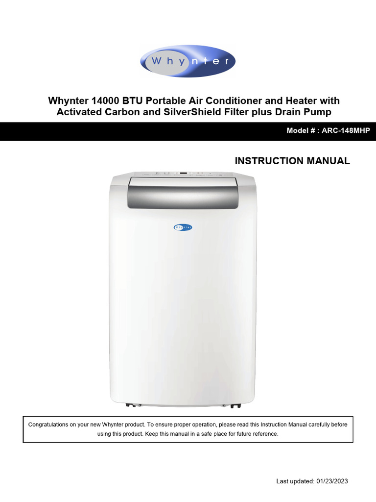 ARC 148MHP User Manual 2023 | PDF | Air Conditioning | Leak