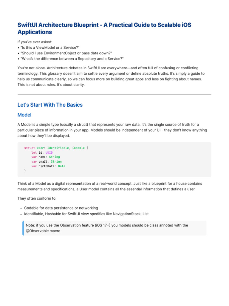 Swiftui Architecture Blueprint - A Practical Guide To Scalable Ios ...