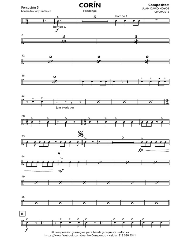 30 - Corín - Percusión 5 Bombo Folclor y Sinfónico | PDF