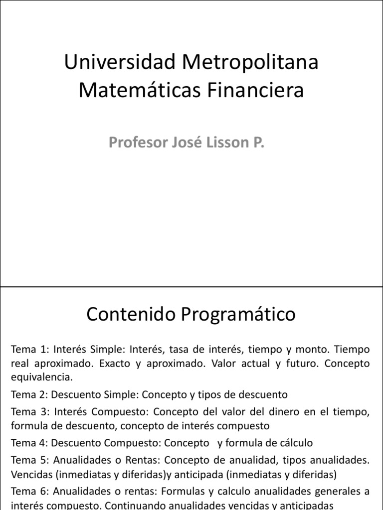 Tema 1, 2 y 3 Mat. Finananciera Definitivo | PDF | Finanzas Matemáticas ...