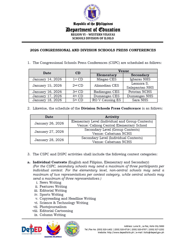Advance Information For The 2026 CSPC and DSPC Guidelines | PDF ...