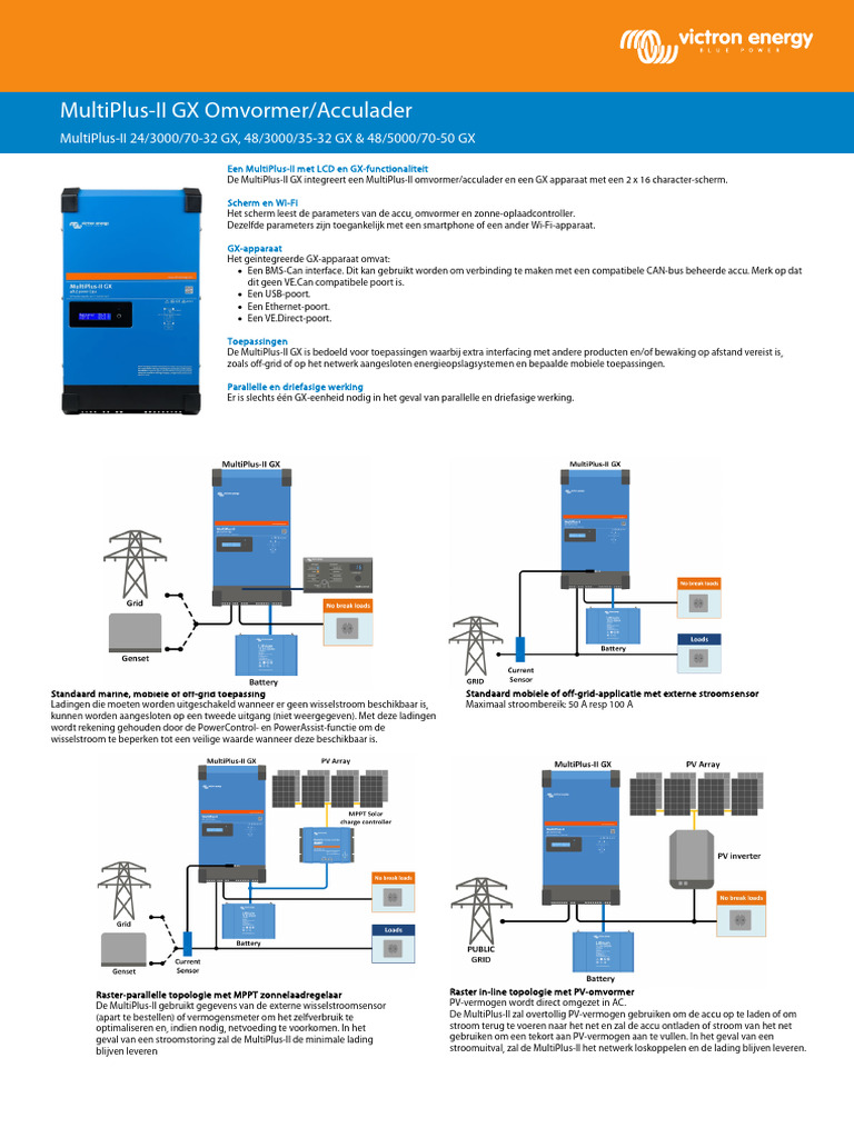 Multiplus-II GX Data Sheet NL | PDF