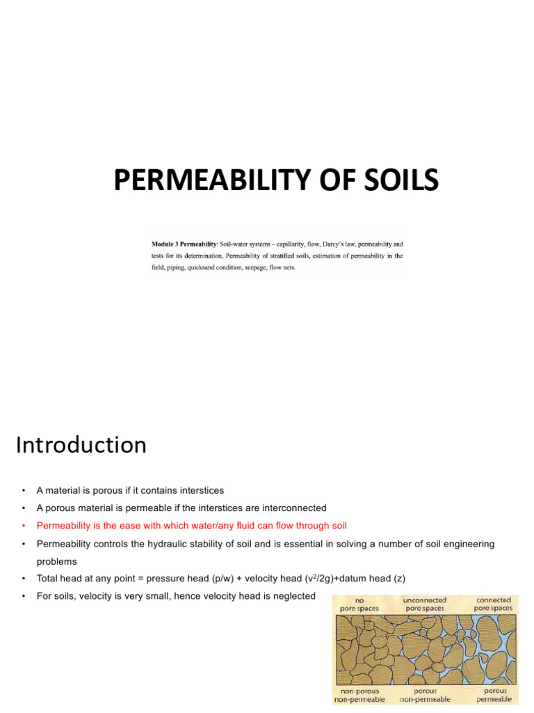 Permeability of Soils | PDF | Porosity | Soil Mechanics