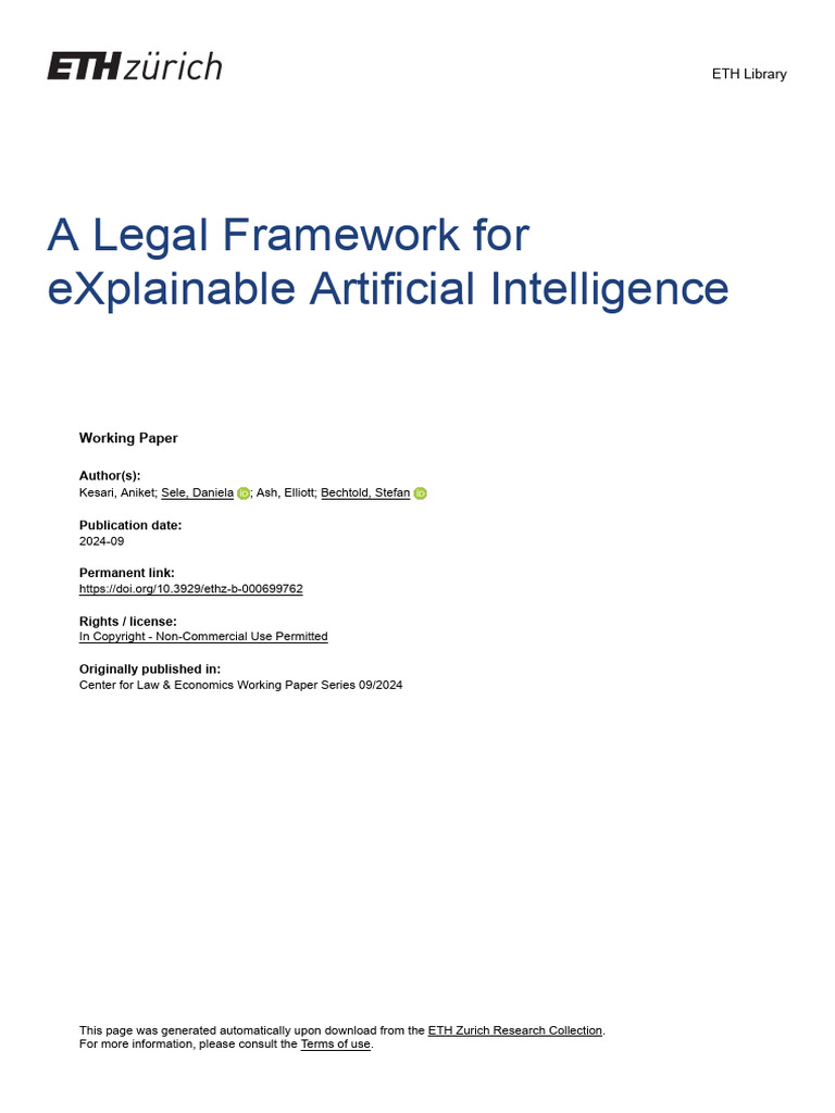 A Legal Framework For EXplainable Artificial Intelligence | PDF ...