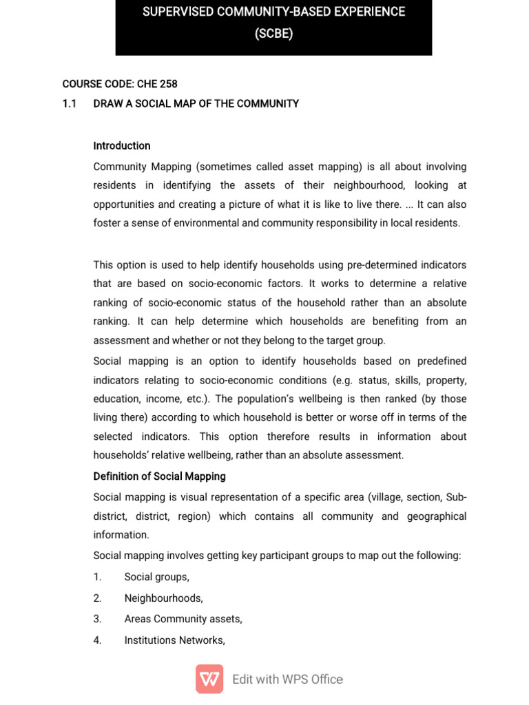 Che 258 Supervised Community-Based Experience (Scbe) by MR Ademola ...