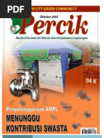 Download Penyelenggara Air Minum dan Penyehatan Lingkungan Menunggu Kontribusi Swasta Media Informasi Air Minum dan Penyehatan Lingkungan PERCIK Edisi Oktober 2005  by Oswar Mungkasa SN99083098 doc pdf