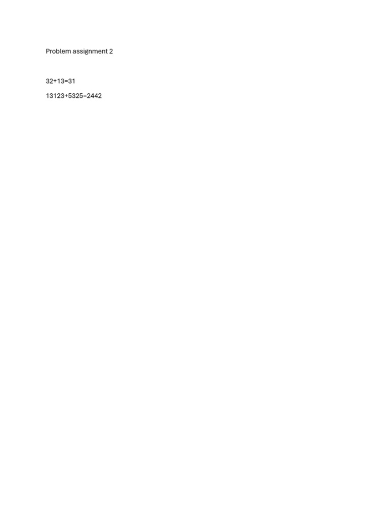 Problem Assignment 2 | PDF