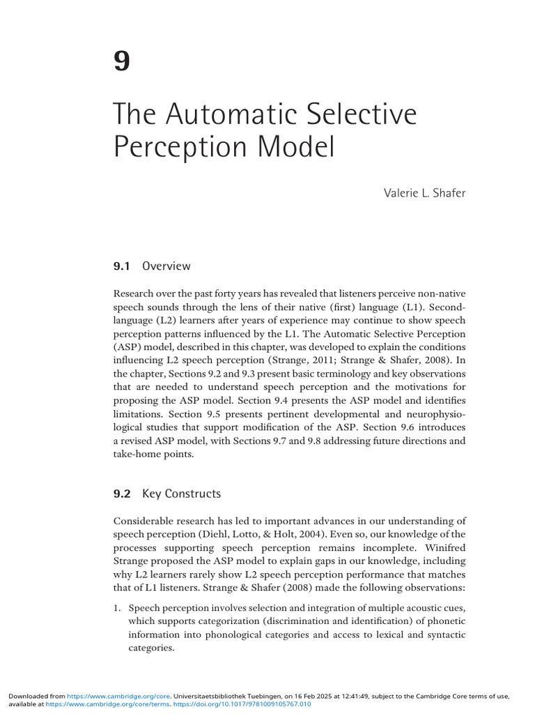 The Automatic Selective Perception Model | PDF | Cognitive Psychology ...