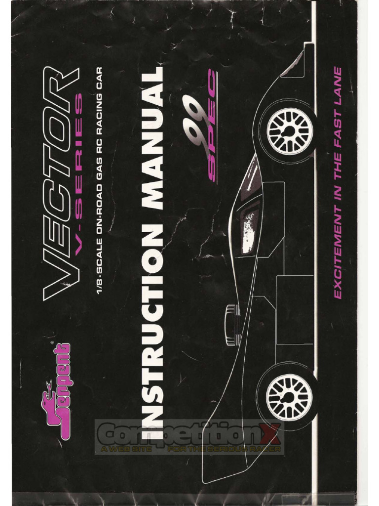 Serpent Vector 99 Spec Manual | PDF | Sports Cars | Automotive Industry
