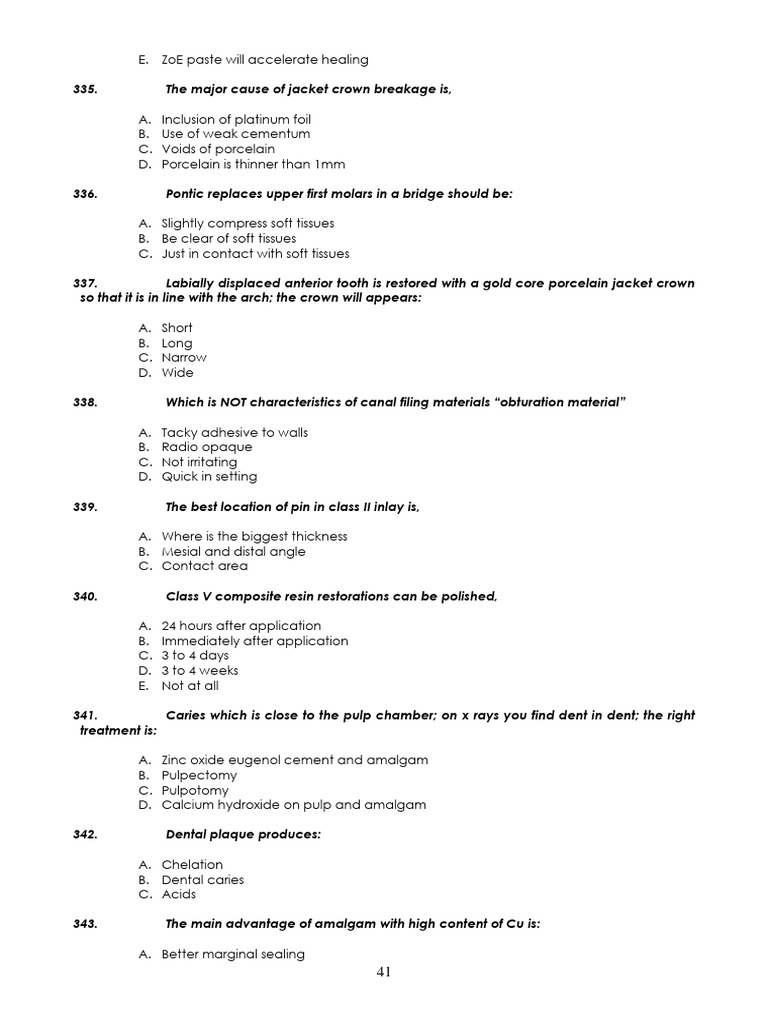 1000 Qs With Doubt Qs-41-50 | PDF | Periodontology | Dental Anatomy