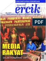 Media Rakyat Dalam Komunikasi Air Minum Dan Penyehatan Lingkungan. Media Informasi Air Minum Dan Penyehatan Lingkungan PERCIK Edisi Oktober 2008