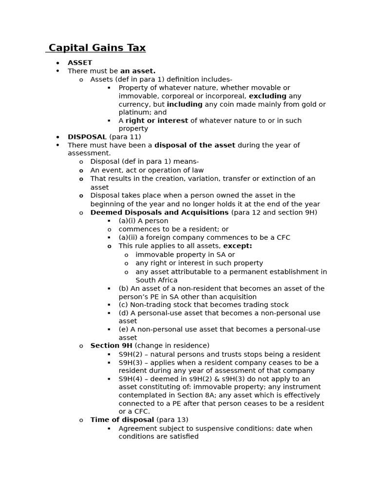 CGT Notes | PDF | Expense | Capital Gain