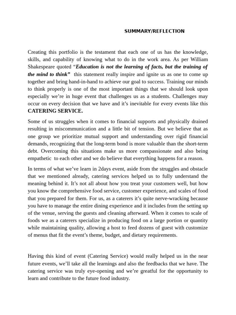 Reflection | PDF