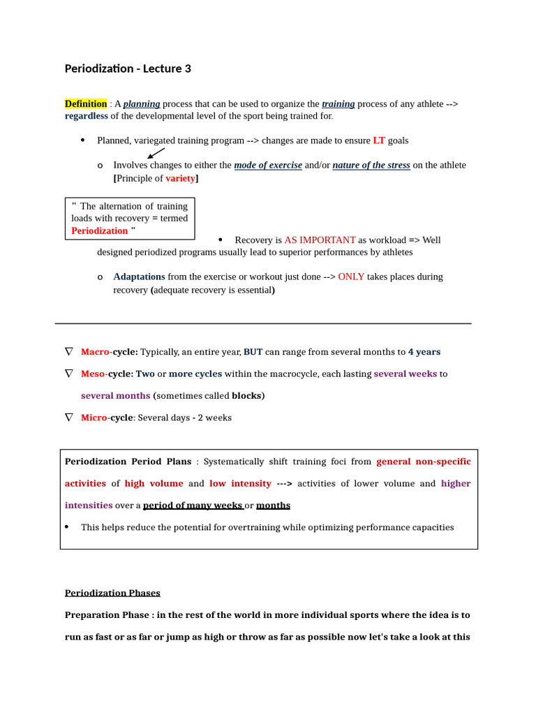 Week 3 - Periodization | PDF