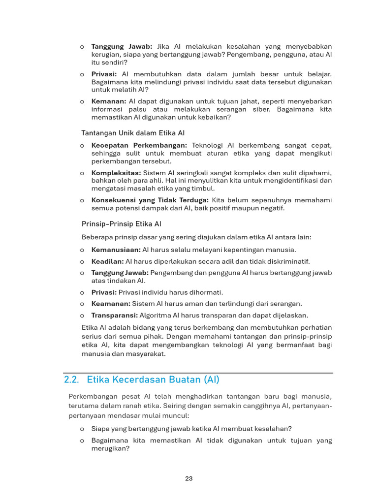 2.2 Etika Kecerdasan Buatan AI | PDF
