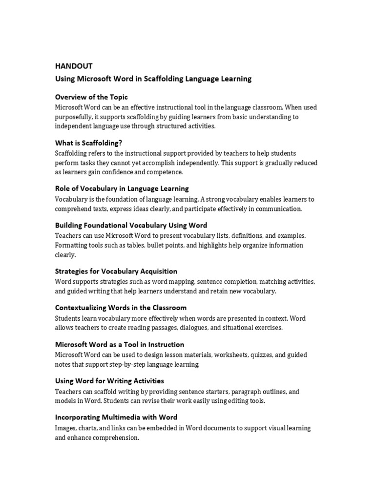 Using Microsoft Word Handout Montilla | PDF | Educational Assessment ...