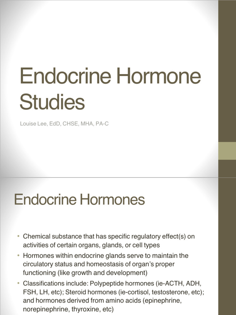 Endocrine Hormone Studies | PDF