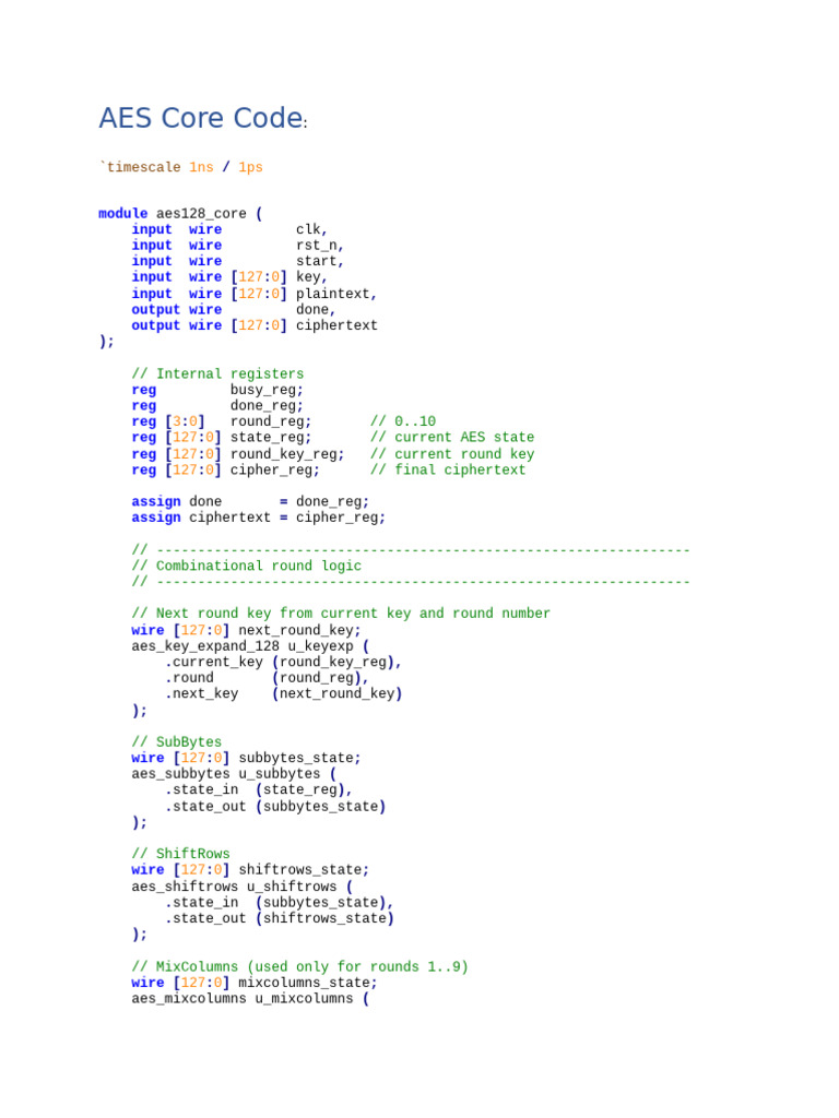 1 AES Core Functional Verification | PDF