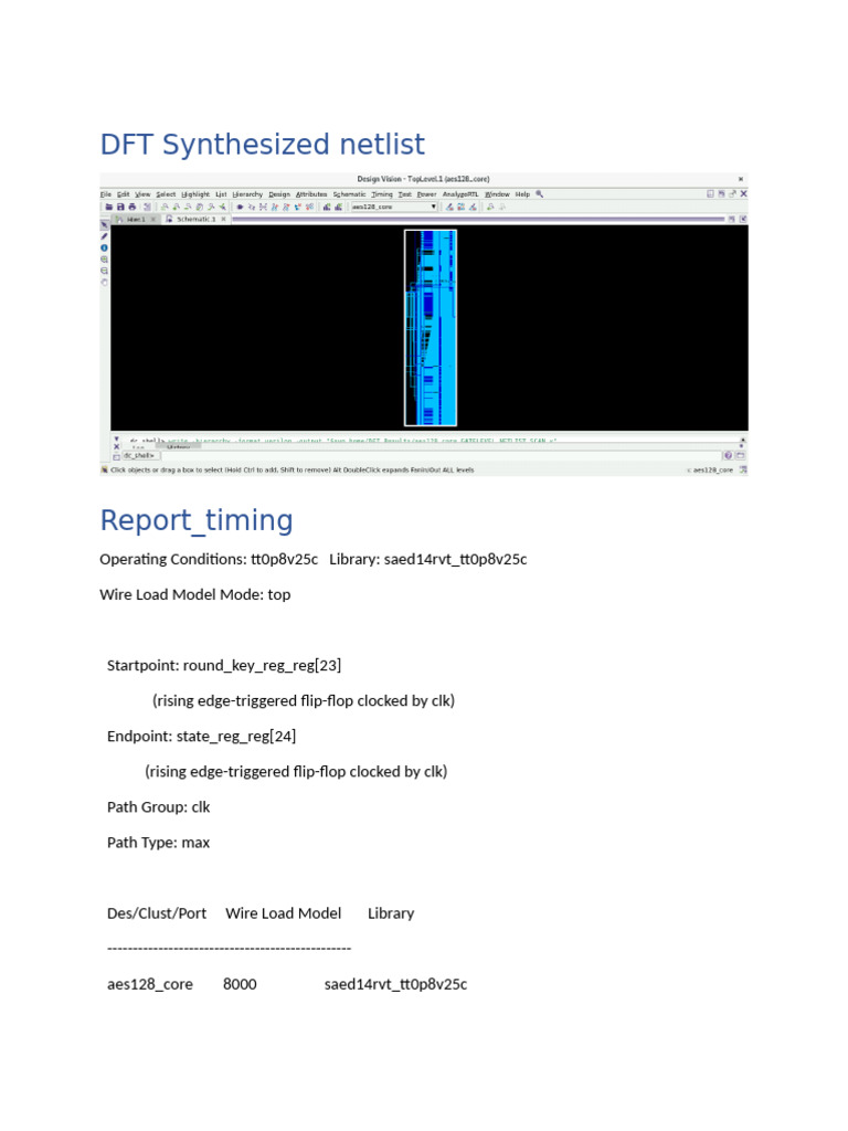 3 AES Core DFT Synthesis and Area, Timing | PDF | Computer Architecture ...
