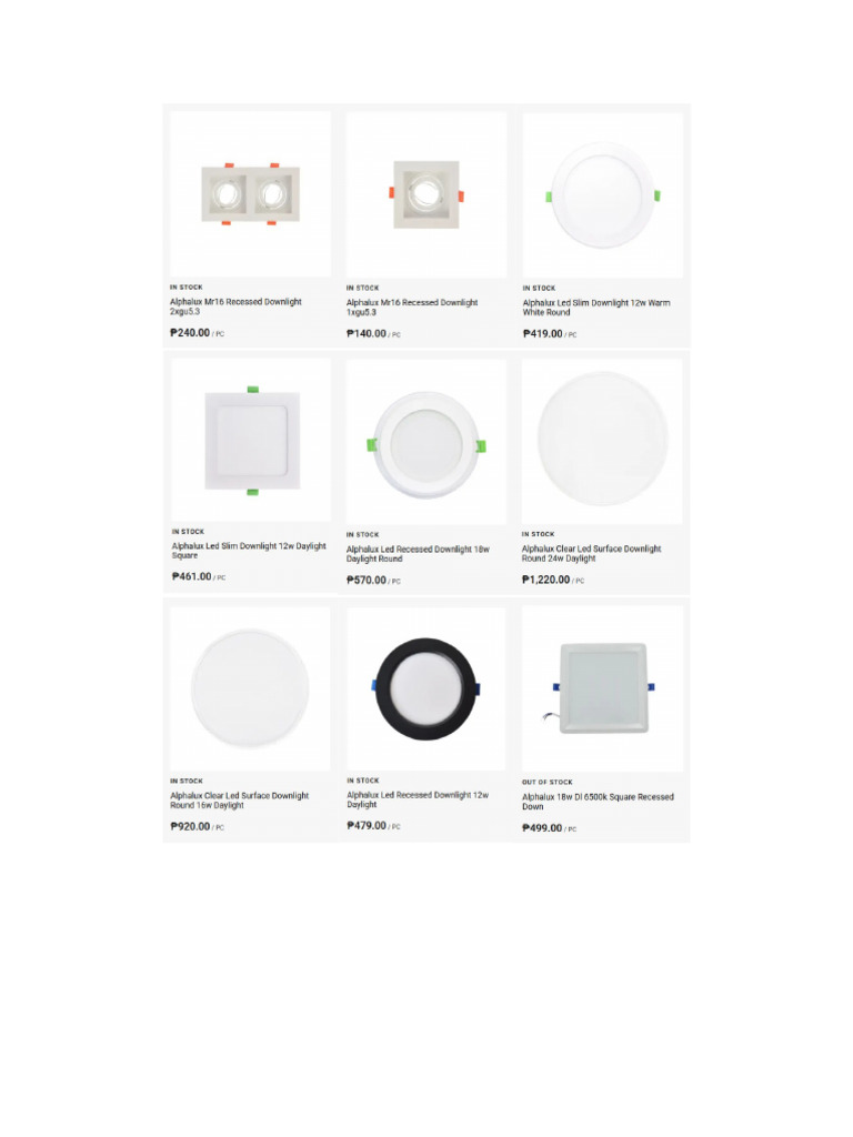 Suggested Lighting Fixtures | PDF