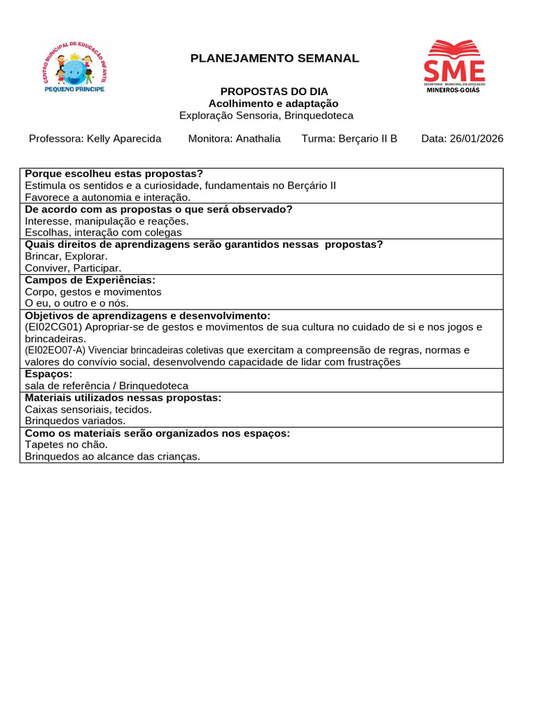 Plano 01 - 19 A 23 - 01 | PDF | Brincar