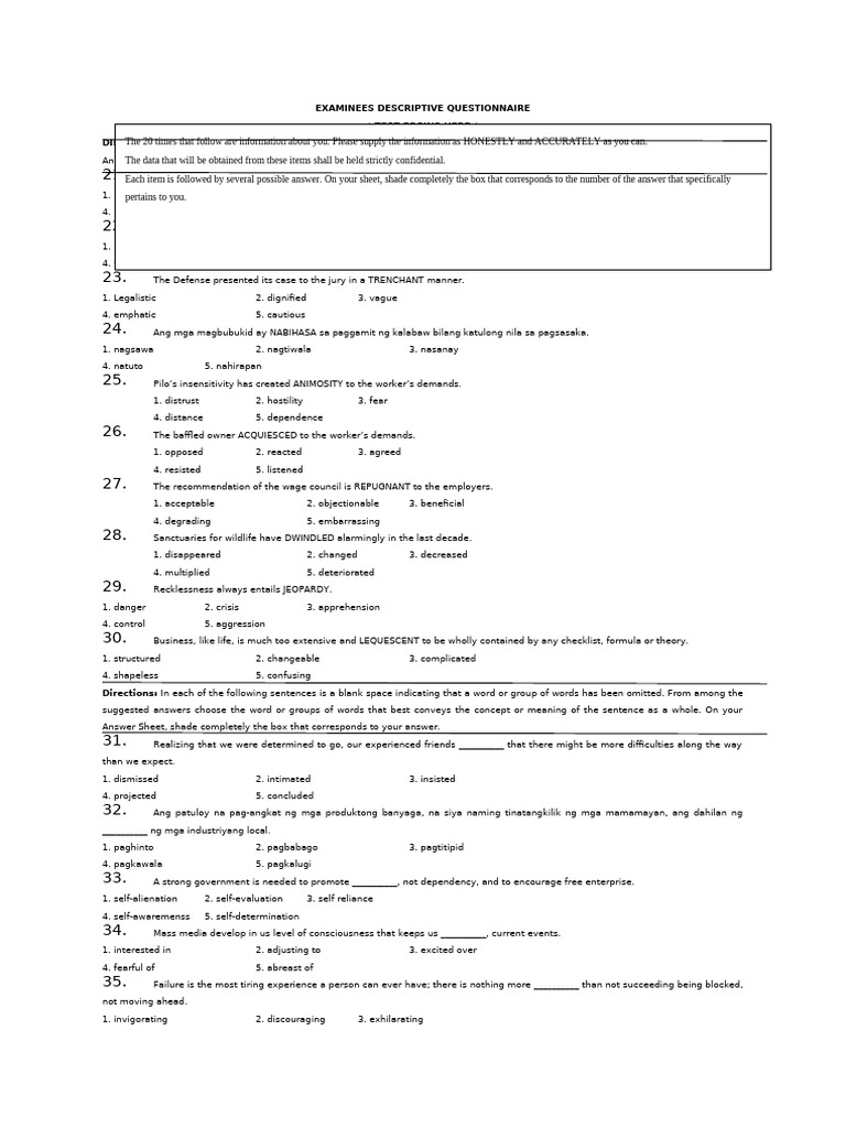 CSC 0 - CSE Reviewer 21-170 | PDF