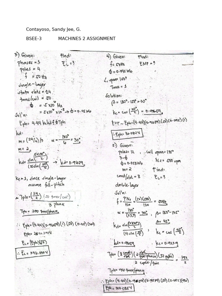 Machines 2 Assignment 2 Final | PDF