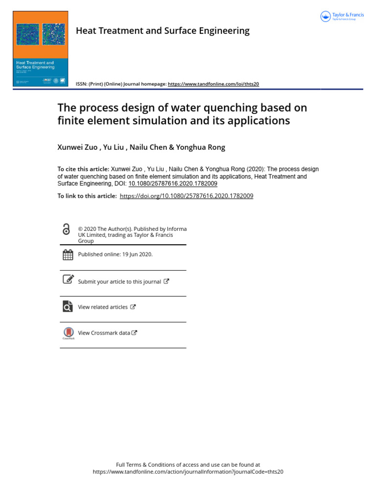The Process Design of Water Quenching Based On Fin | PDF | Heat ...