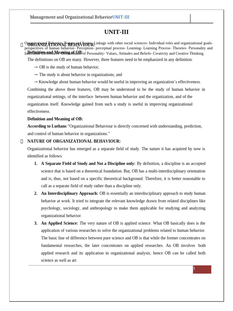 Mob Unit III | PDF | Classical Conditioning | Extraversion And Introversion