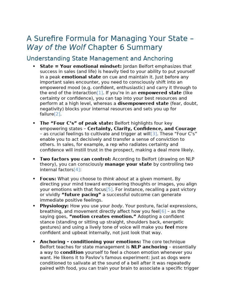 Chapter 6 - A Surefire Formula For Managing Your State | PDF | Emotions ...