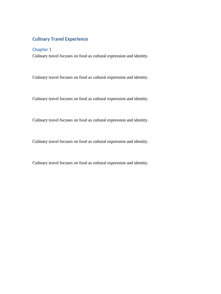 10 Page Culinary Travel | PDF