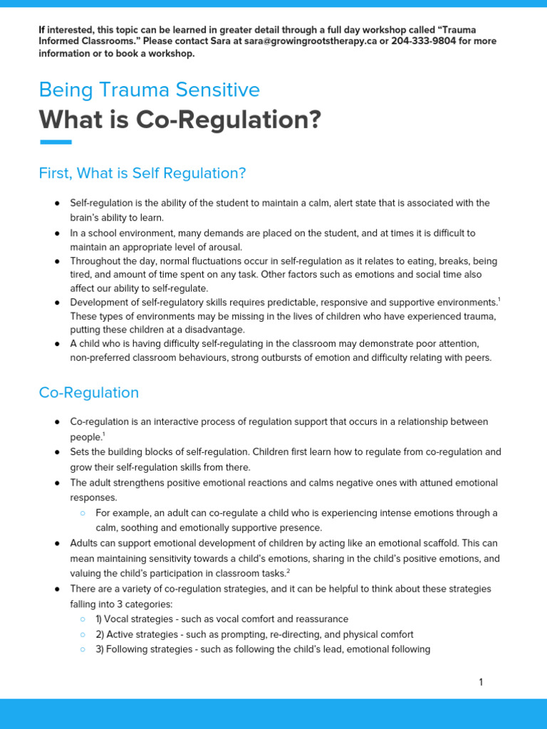What+is+Co Regulation | PDF | Emotional Self Regulation | Psychological ...