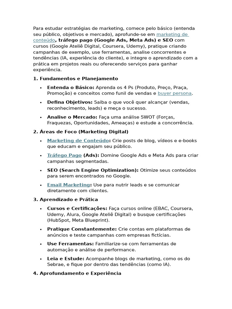 Para Estudar Estratégias de Marketing | PDF