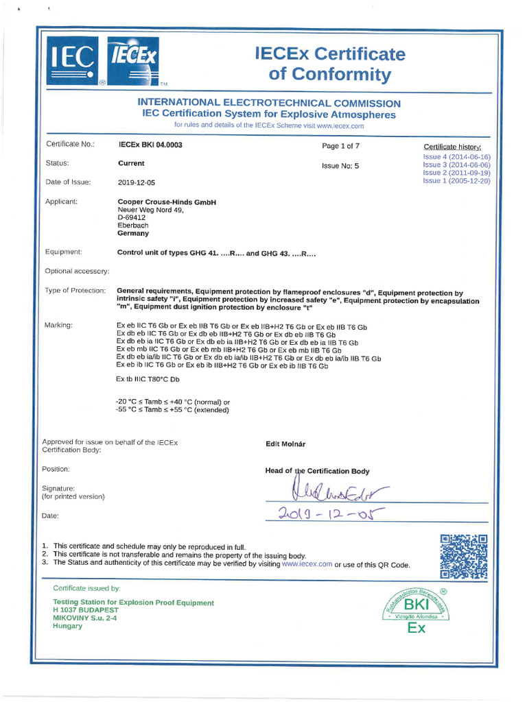 Eaton Electric Cch Lcs & Es- Iecex Bki 04.0003 | PDF