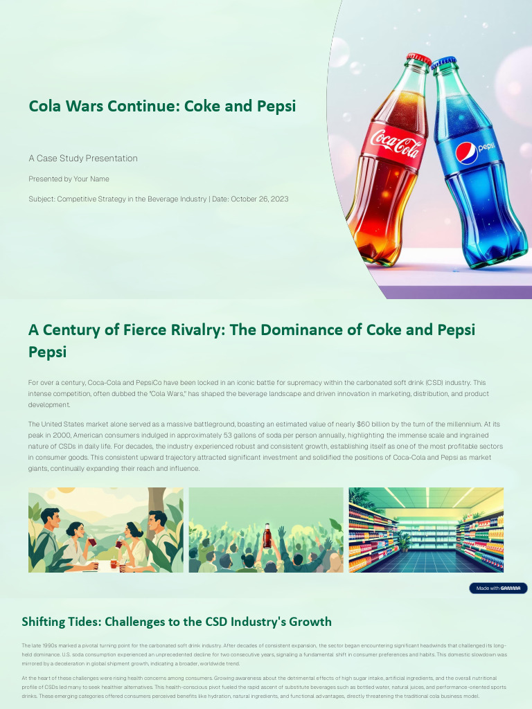 Cola Wars Continue Coke and Pepsi | PDF | Pepsi Co | Coca Cola