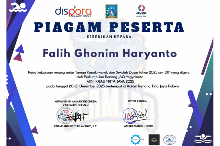SERTIFIKAT - Falih Ghonim | PDF