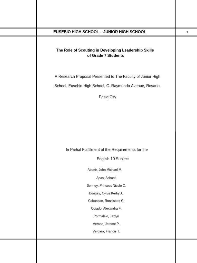 G10 Research Englishmf Chapter1finalll | PDF | Leadership | Scouting