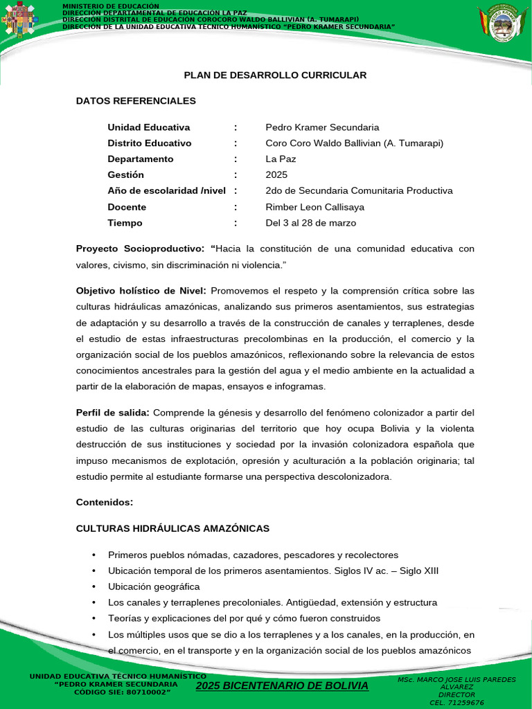 PDC - 2do Tema 2 | PDF | Bolivia