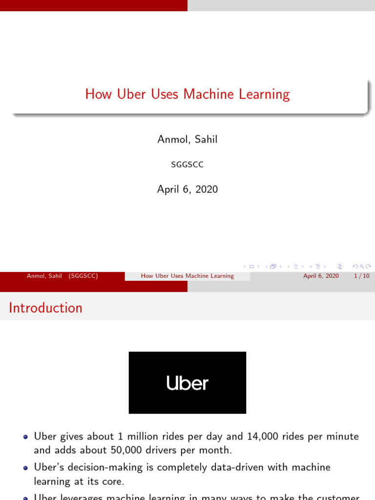How Uber Uses Machine Learning | PDF | Machine Learning | Pricing