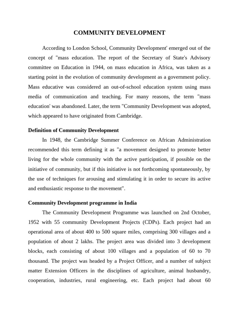 Lecture 04 Community Development | PDF
