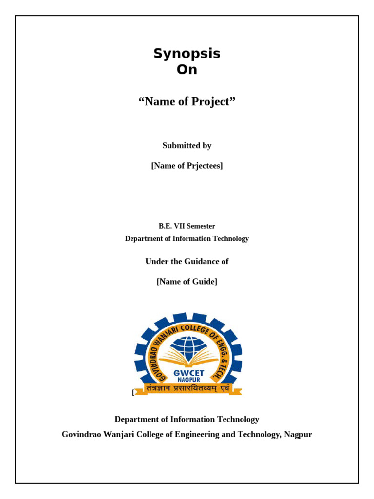 Synopsis Format 1 | PDF