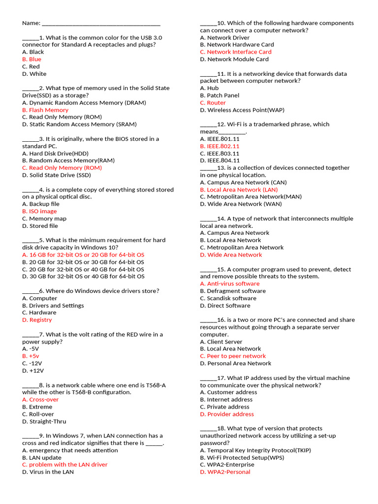 Css Question SET1 | PDF | Random Access Memory | Computer Network