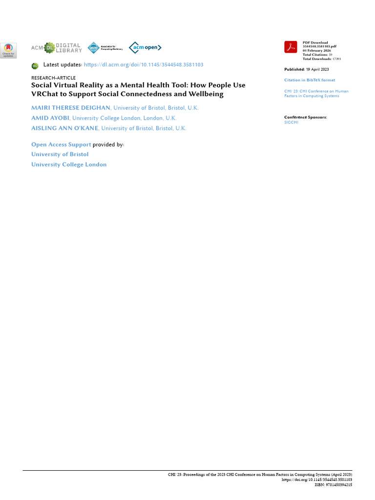 3544548.3581103 | PDF | Virtual Reality | Human–Computer Interaction
