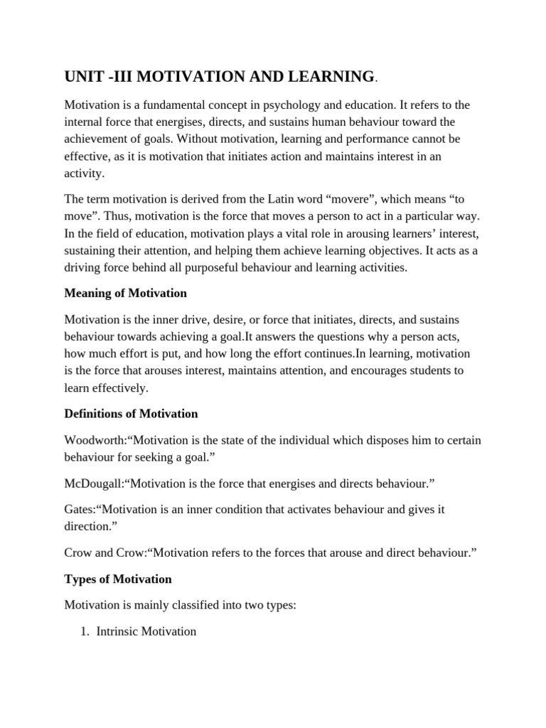 Unit - 3 Motivation and Learning | PDF | Classical Conditioning ...